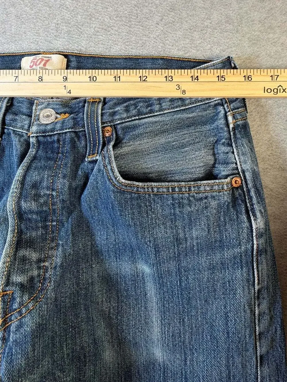 Levi's 501 Original Straight Leg Button Fly Blue Denim Jeans